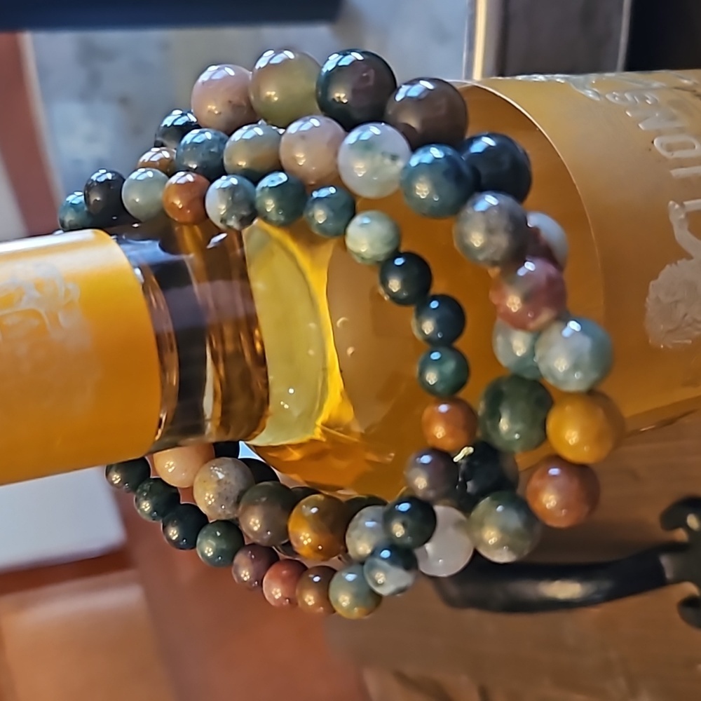 Indian Agate Beaded Layering Bracelets